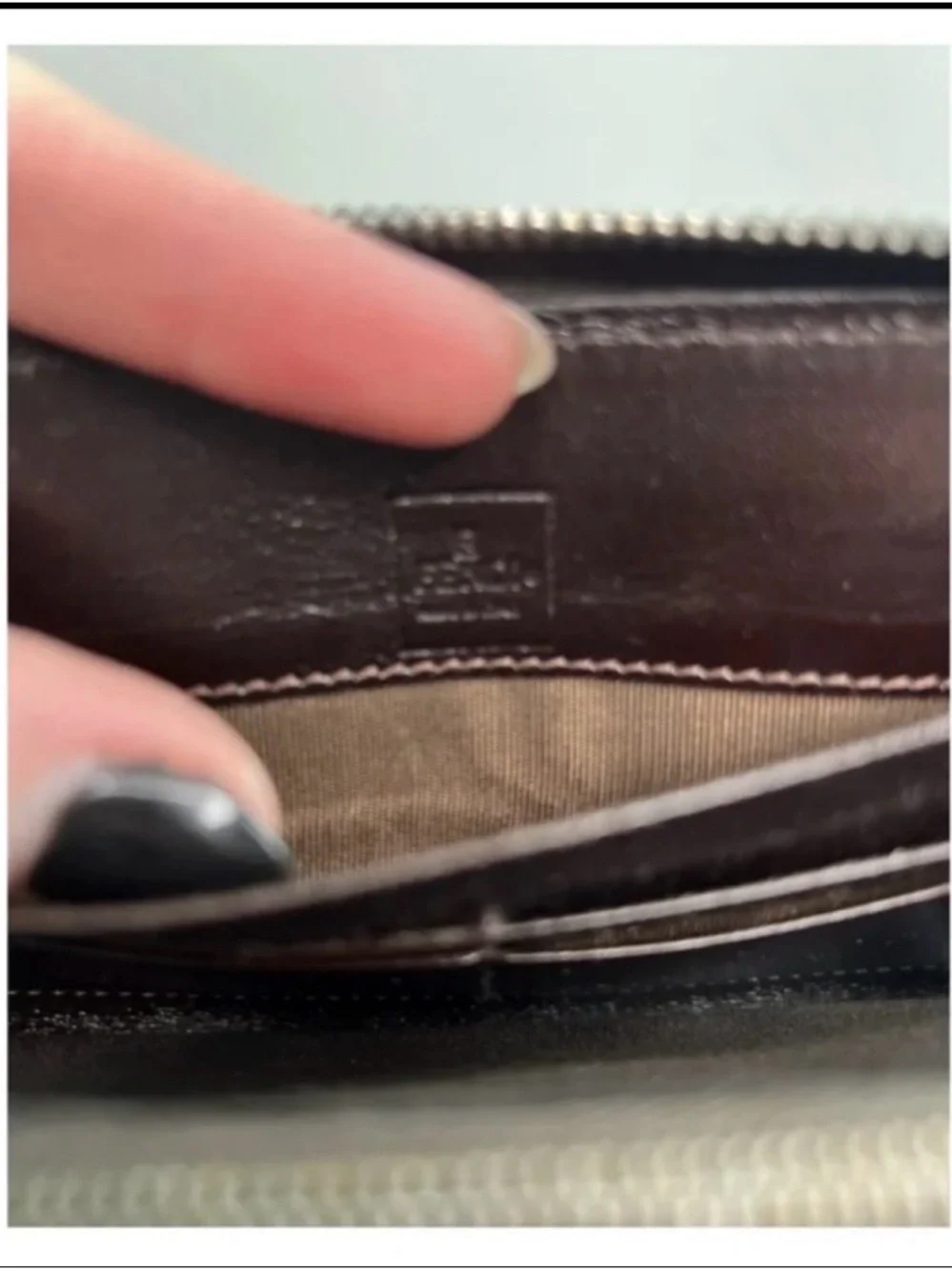 Fendi Vintage Brown Zucca Monogram Zippy Wallet Leather Trim